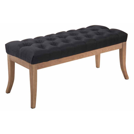 Banco Recibidor Ramses En Tela & Madera Clara Negro,100 cm