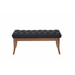 Banc Rams?s, tissu clair antique, 100 cm, noir