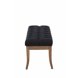 Banc Rams?s, tissu clair antique, 100 cm, noir