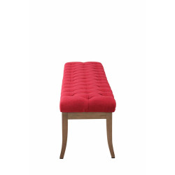 Banc Ramsès, tissu clair antique, 150 cm, rouge