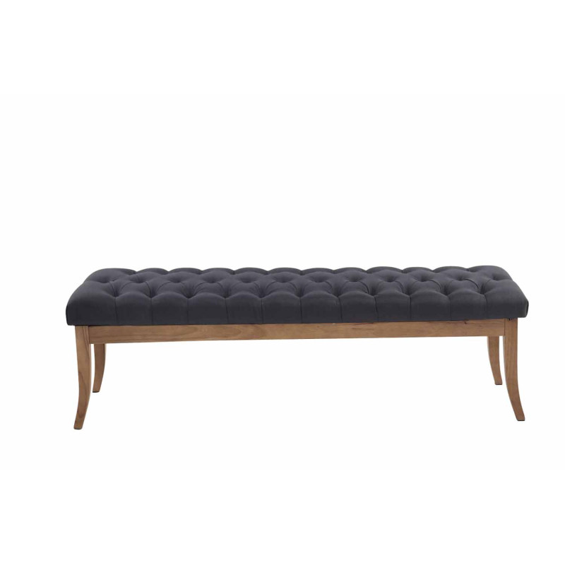 Banco Recibidor Ramses En Tela & Madera Clara Negro,150 cm