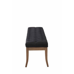 Banco Recibidor Ramses En Tela & Madera Clara Negro,150 cm