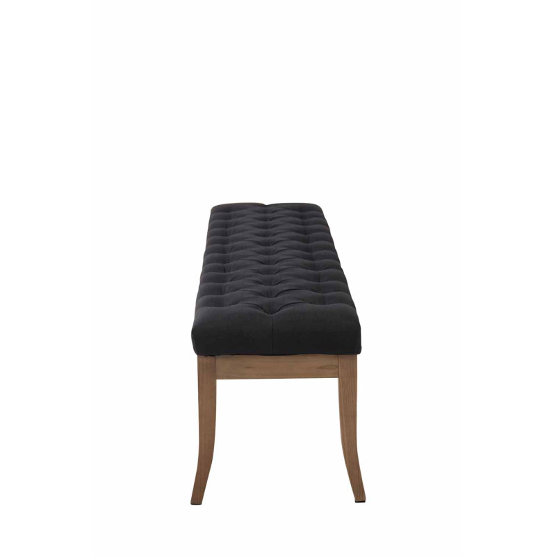 Banco Recibidor Ramses En Tela & Madera Clara Negro,150 cm