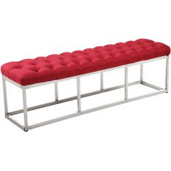 Taburete Pie de Cama Amun en Tela Rojo,150 cm