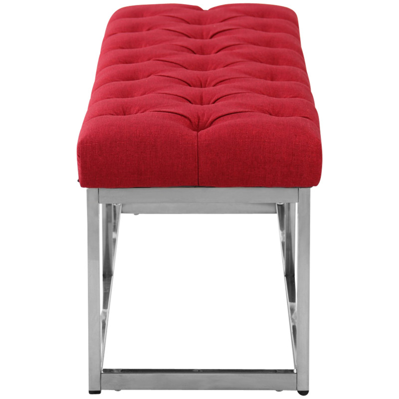 Taburete Pie de Cama Amun en Tela Rojo,150 cm