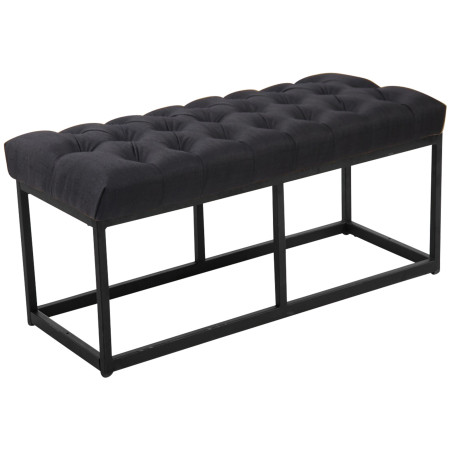 Taburete Pie de Cama Amun Tela & Negro Negro,100 cm