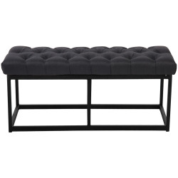 Taburete Pie de Cama Amun Tela & Negro Negro,100 cm