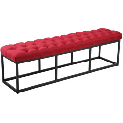 Banc Amun, tissu, noir, 150 cm, rouge
