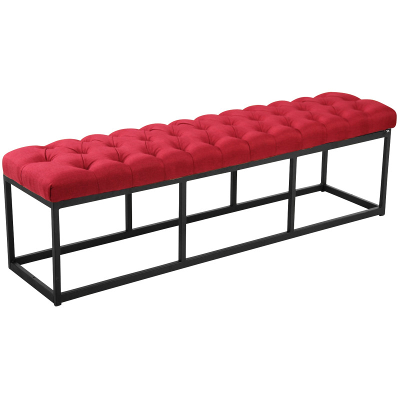 Banc Amun, tissu, noir, 150 cm, rouge