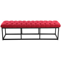Banc Amun, tissu, noir, 150 cm, rouge