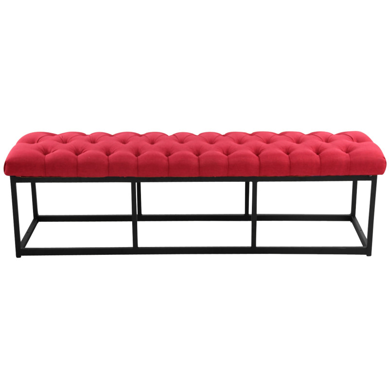 Banc Amun, tissu, noir, 150 cm, rouge