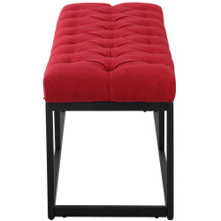 Banc Amun, tissu, noir, 150 cm, rouge
