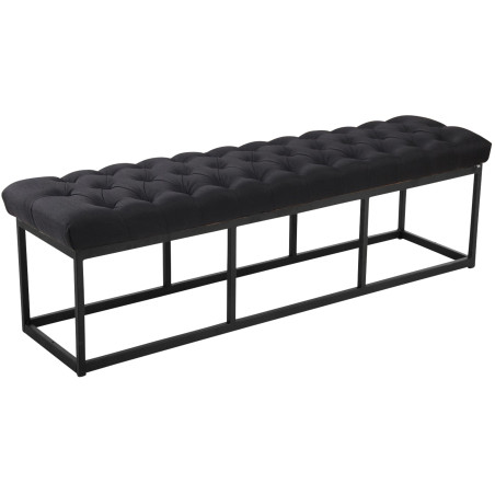 Taburete Pie de Cama Amun Tela & Negro Negro,150 cm