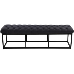 Banc en tissu Amun, noir, 150 cm