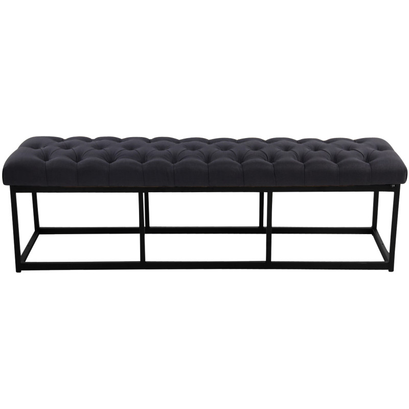 Banc en tissu Amun, noir, 150 cm