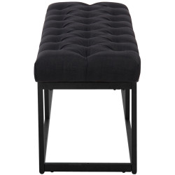 Banc en tissu Amun, noir, 150 cm