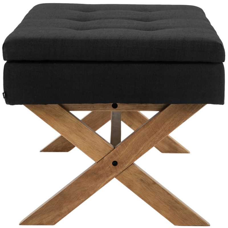 Banquette Namaro, tissu noir clair antique