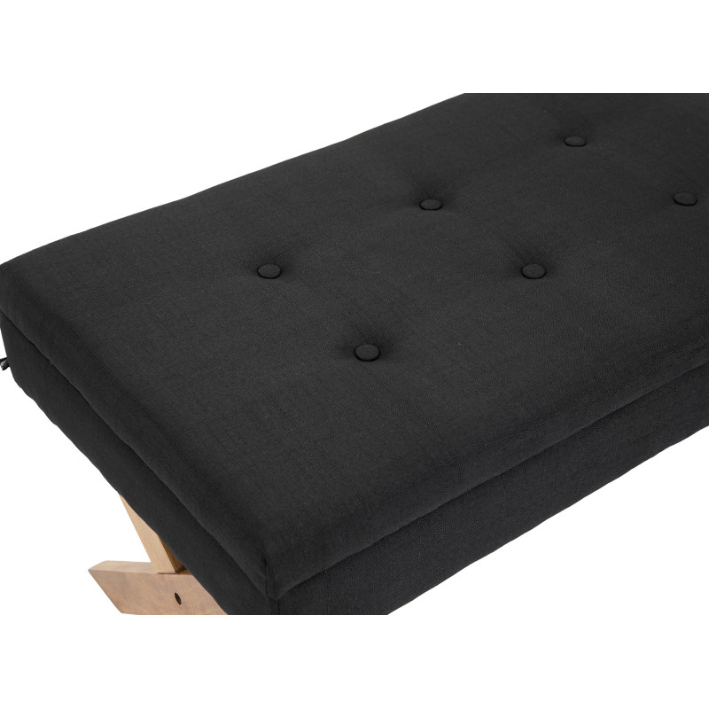 Banquette Namaro, tissu noir clair antique