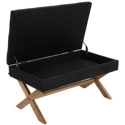 Banquette Namaro, tissu noir clair antique