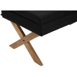 Banquette Namaro, tissu noir clair antique