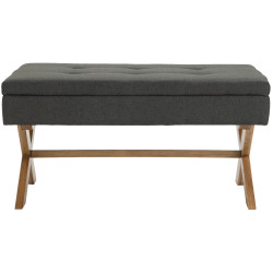 Banquette Namaro, tissu gris fonc? clair antique