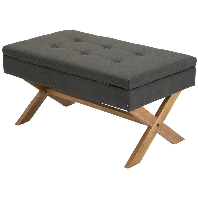 Banquette Namaro, tissu gris fonc? clair antique