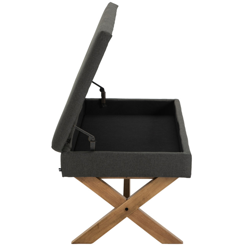 Banquette Namaro, tissu gris fonc? clair antique