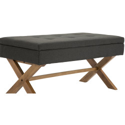 Banquette Namaro, tissu gris fonc? clair antique