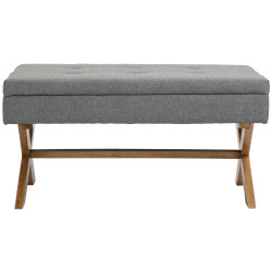 Banquette Namaro, tissu gris clair antique