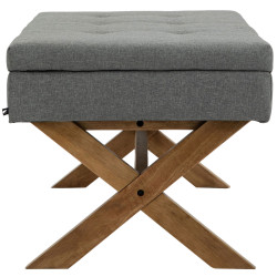 Panca con vano contenitore Namaro In Tessuto grigio,antico chiaro