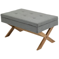 Banquette Namaro, tissu gris clair antique