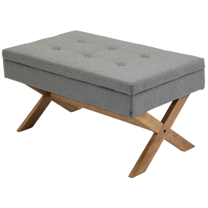 Banquette Namaro, tissu gris clair antique