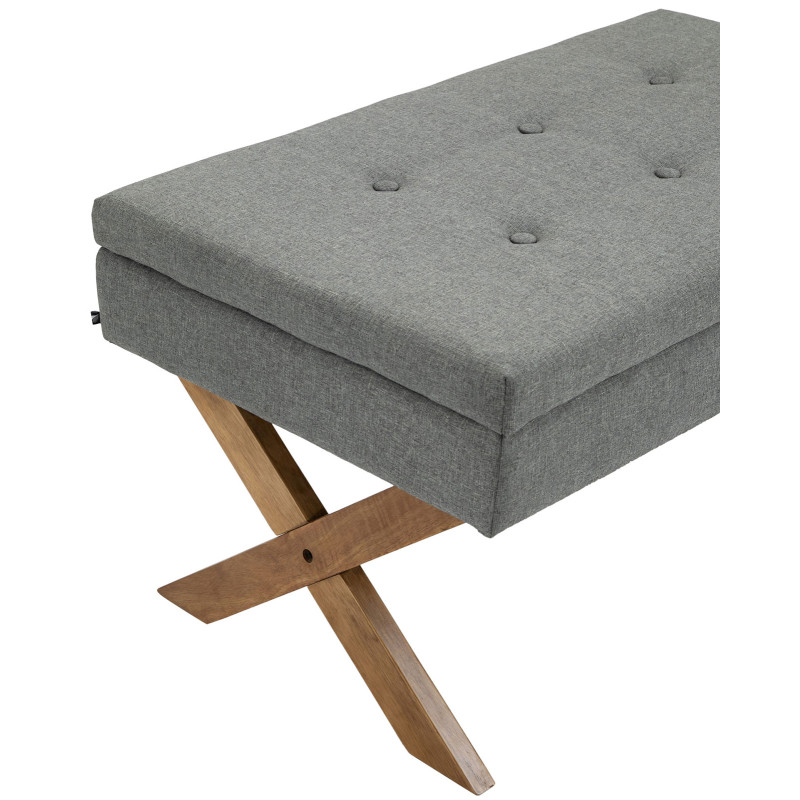 Banquette Namaro, tissu gris clair antique