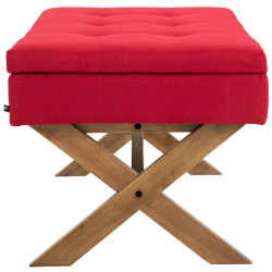 Banquette Namaro, tissu rouge clair antique