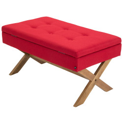 Banquette Namaro, tissu rouge clair antique