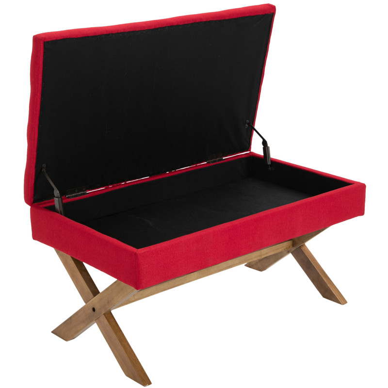 Banquette Namaro, tissu rouge clair antique