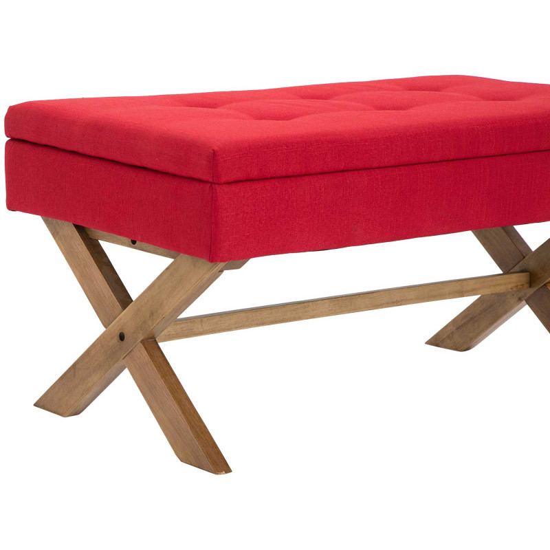 Banquette Namaro, tissu rouge clair antique