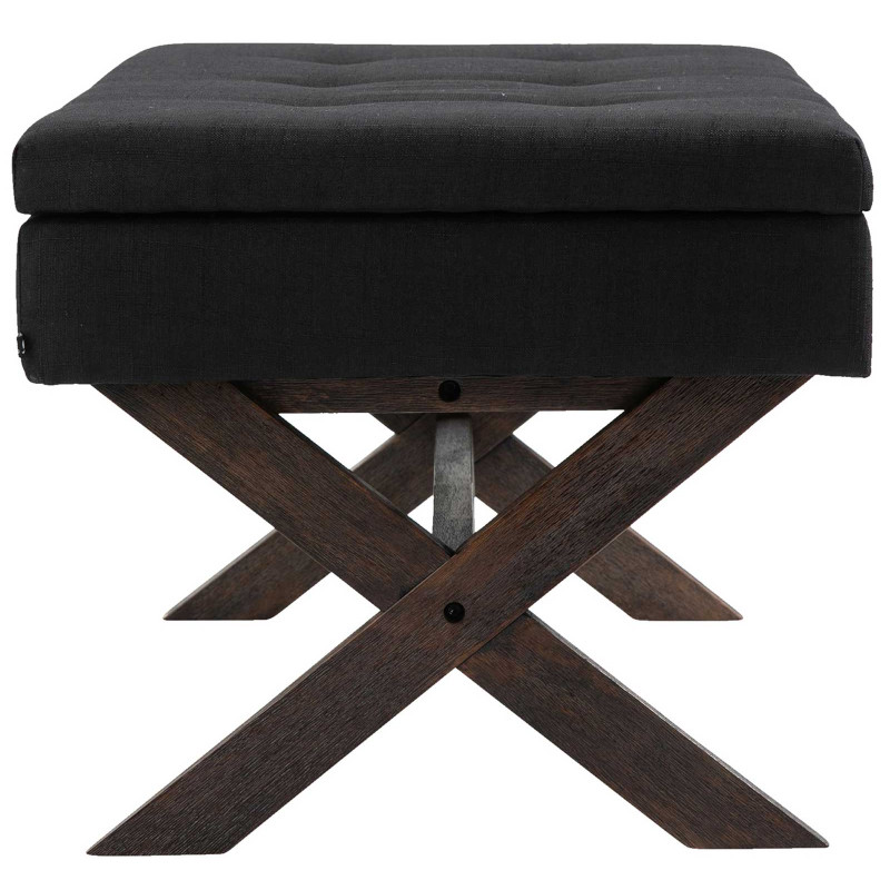 Banquette Namaro, tissu noir antique