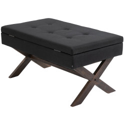 Banquette Namaro, tissu noir antique