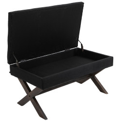 Banquette Namaro, tissu noir antique