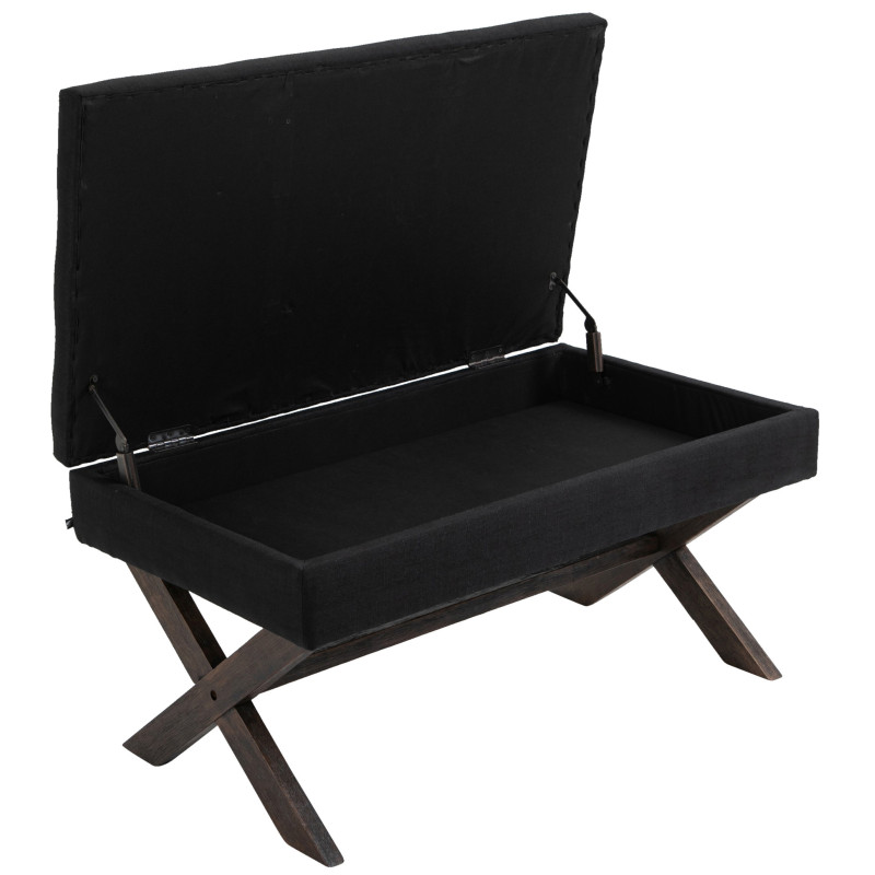 Banquette Namaro, tissu noir antique