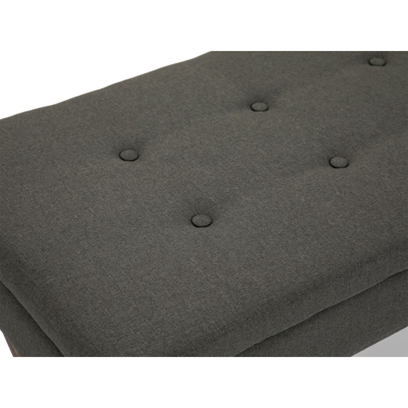 Banco Namaro tapizado en tela con almacenamiento Gris oscuro,Antiguo