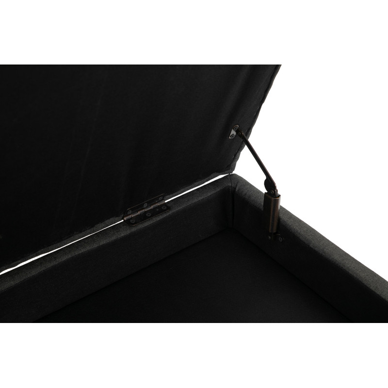 Banco Namaro tapizado en tela con almacenamiento Gris oscuro,Antiguo