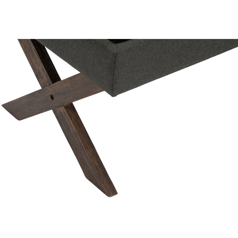 Banquette Namaro, tissu gris foncé antique