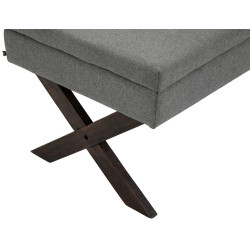 Banco Namaro tapizado en tela con almacenamiento Gris,Antiguo