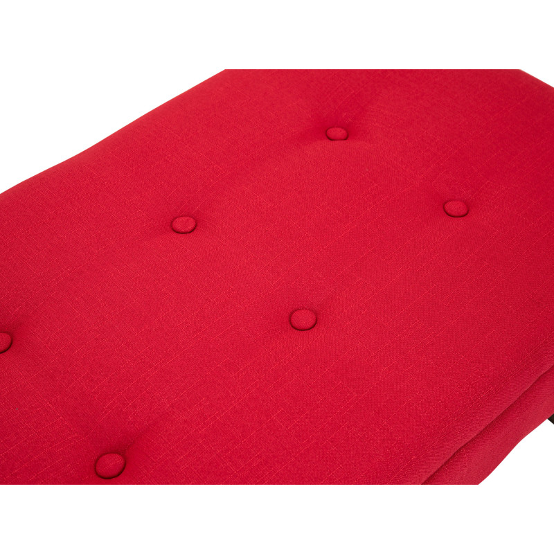 Banco Namaro tapizado en tela con almacenamiento Rojo,Antiguo