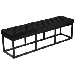 Banc en velours Polson, noir, 150 cm