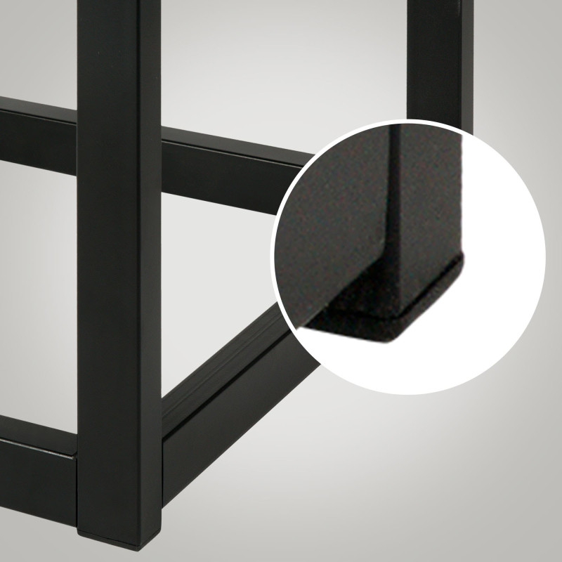 Banc en velours Polson, noir, 120 cm, gris