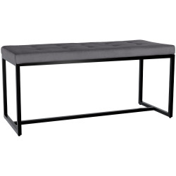 Banquette Barci B, velours, gris foncé