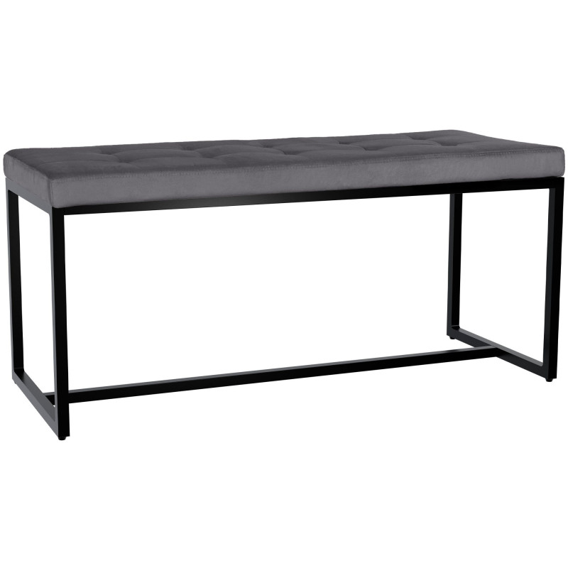 Banquette Barci B, velours, gris fonc?